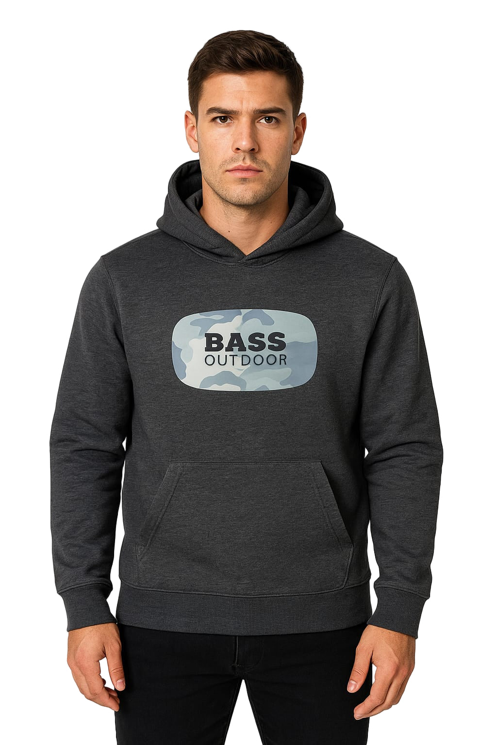 BASS Printed Hoodie Dark Grey